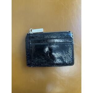 Hobo Black Leather Coin Card Case Keyring Keychain